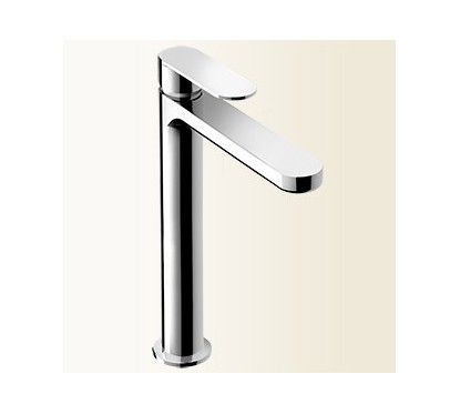 MIA Miscelatore per lavabo alto con bocca lunga senza scarico finitura nickel spazzolato