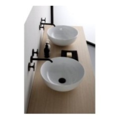 SKY lavabo d'appoggio finitura bianco lucido