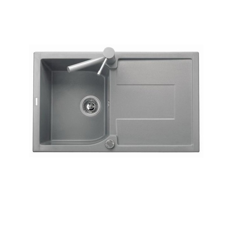 CORAX 79.10 Lavello cucina ad una vasca più scolapiatti finitura micro ultragranit 70 black matt