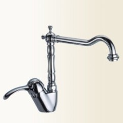 LINEA CUCINA Miscelatore per lavello con canna antica finitura bianco-cromo