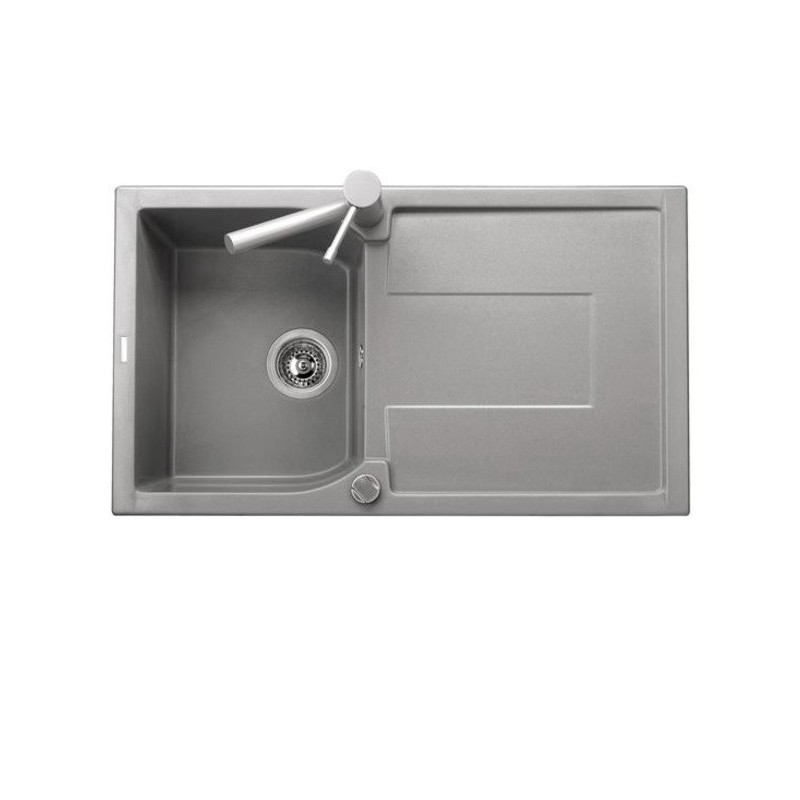 CORAX 86.10 Lavello cucina ad una vasca più scolapiatti finitura micro ultragranit 90 bianco opale