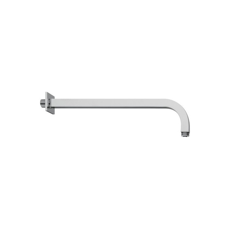 CORNER braccio soffione quadro a parete curvo in ottone