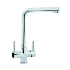 TRIA monocomando per lavello con uscita separata finitura cromo