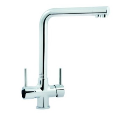 TRIA monocomando per lavello con uscita separata finitura cromo