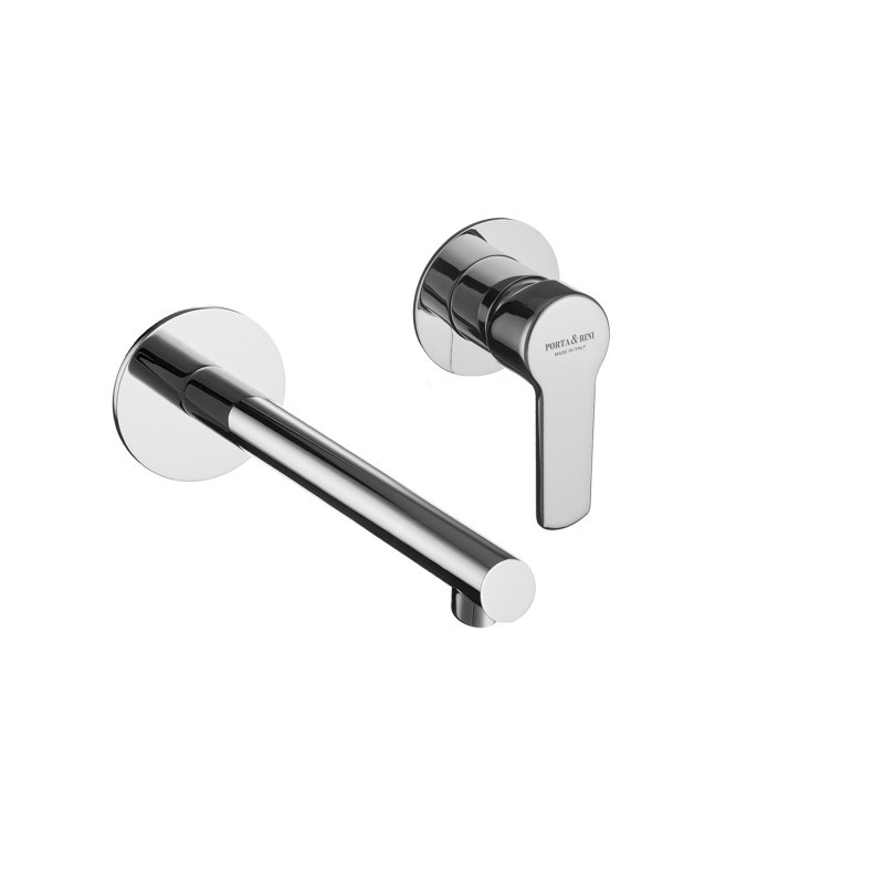 YUMA Monocomando lavabo a muro due parti canna mm 160 finitura cromo