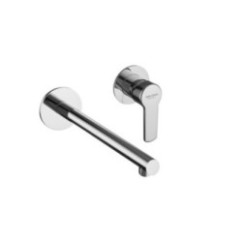 YUMA Monocomando lavabo a muro due parti canna mm 200 finitura cromo