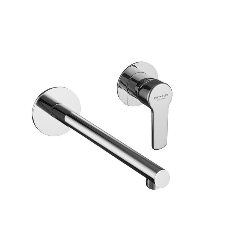 YUMA Monocomando lavabo a muro due parti canna mm 200 finitura cromo