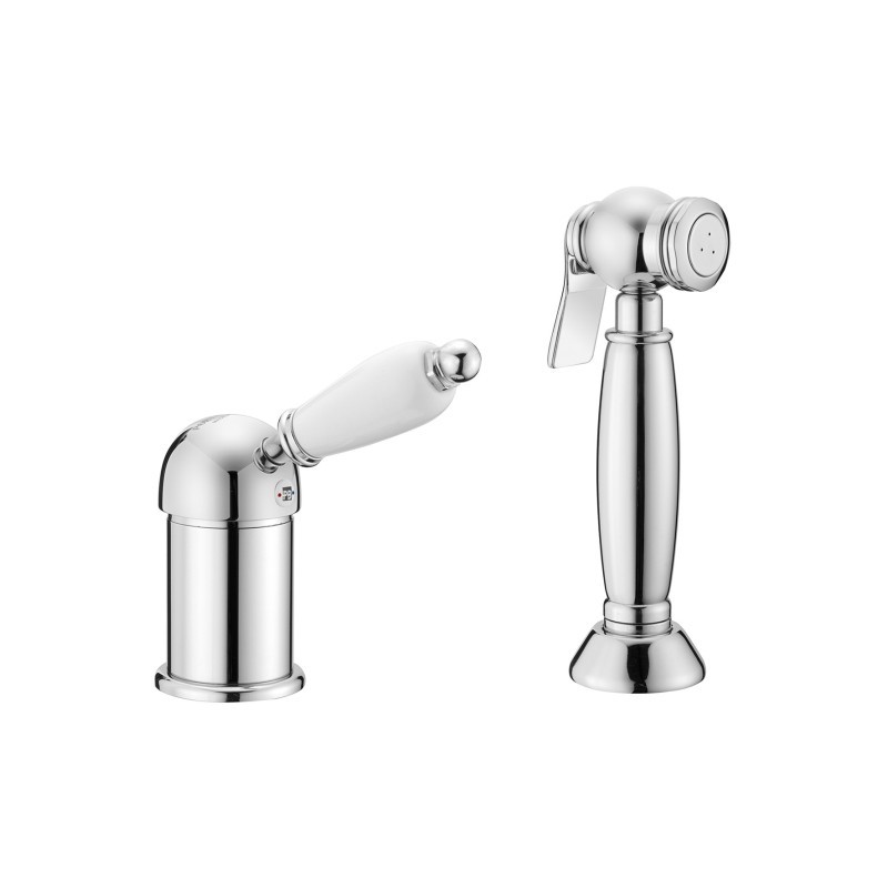 NEW OLD Monocomando lavello con doccetta da piano estraibile finitura dark bronze