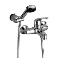 BETA Miscelatore per vasca esterno con supporto fisso e doccia finitura cromo