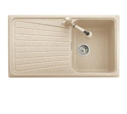 SPAZIO 86.10 Lavello cucina ad una vasca più scolapiatti finitura microultragranit 70 black matt