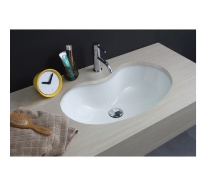 SAGOMATO lavabo sottopiano finitura bianco lucido