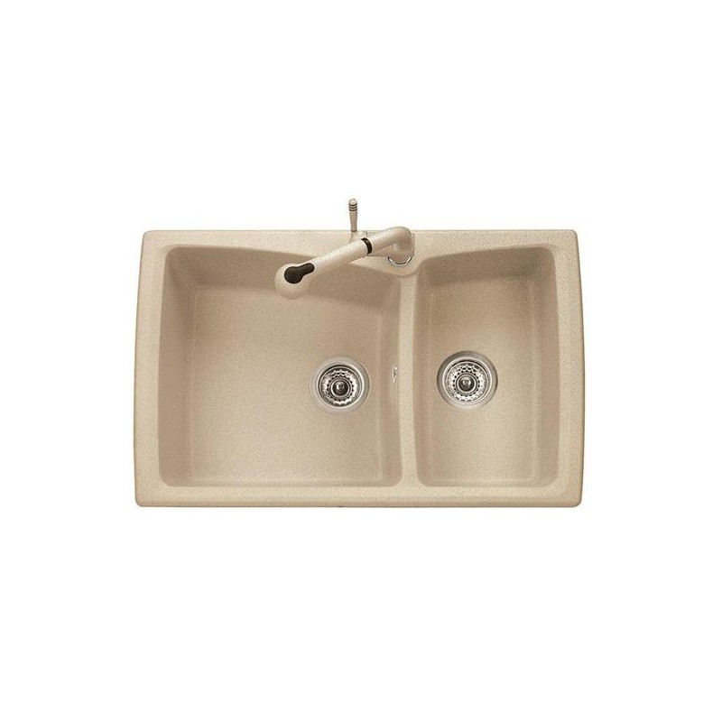 HARMONY 79.20 Lavello cucina a due vasche finitura micro ultragranit 98 bianco