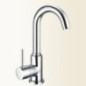 SIMPLY Miscelatore monocomando per lavabo con bocca alta finitura nickel spazzolato