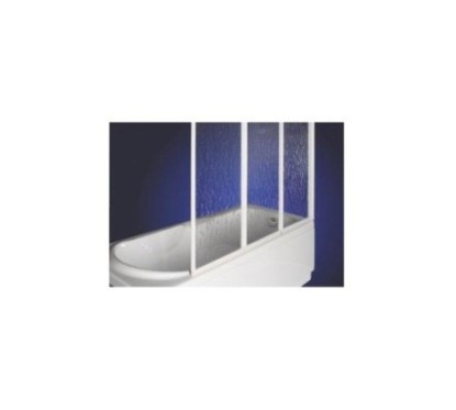 KETCH Pieghevole vasca finitura argento satinato 4 ANTE acrilico (misura 160 h.140)