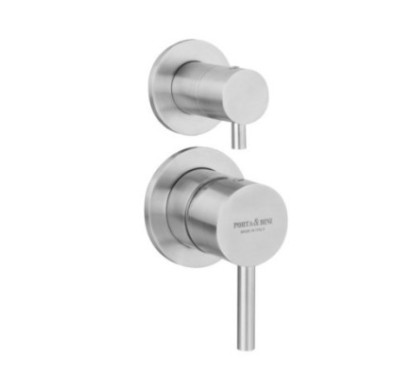 FRIDA Monocomando doccia incasso con deviatore in acciaio inox finitura acciaio spazzolato