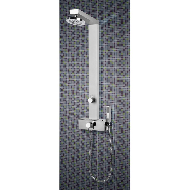 GEMMA PLUS pannello doccia con miscelatore termostatico finitura satinato