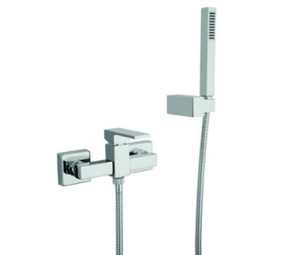 MANHATTAN gruppo doccia esterno con duplex finitura silver