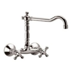 REVIVAL Gruppo lavello a muro con canna antica finitura cromo