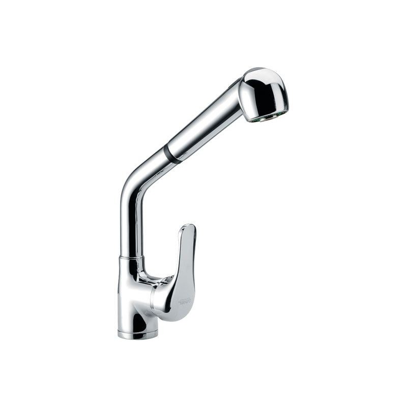 VENUS Miscelatore lavello monoforo bocca alta con doccia estraibile finitura cromo