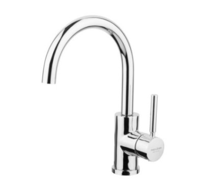 FORMA Monocomando lavabo canna alta con piletta click-clack finitura nero opaco