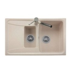 ROXANA 79.15 Lavandino cucina a due vasche finitura micro ultragranit 90 bianco opale