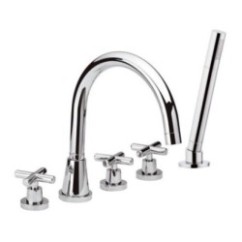 JAX Batteria bordo vasca con doccia estraibile finitura cromo