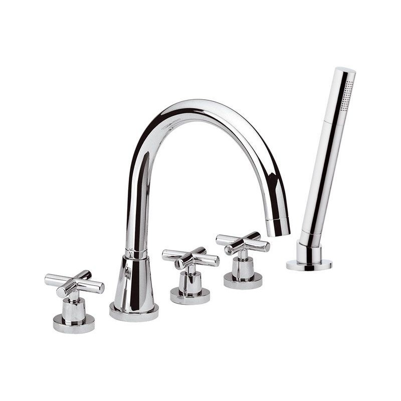 JAX Batteria bordo vasca con doccia estraibile finitura cromo