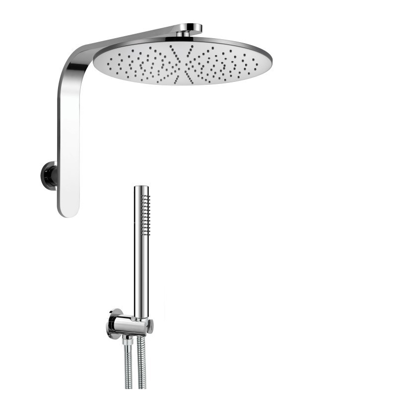 LYBRA TONDO kit soffione con presa acqua e doccia. Soffione diam.300