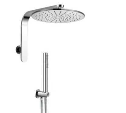 LYBRA TONDO kit soffione con presa acqua e doccia. Soffione diam.300