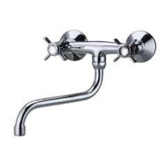 BIJOU gruppo lavello a parete bocca a S diam.18 finitura cromo