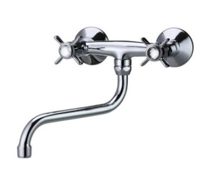 BIJOU gruppo lavello a parete bocca a S diam.18 finitura cromo