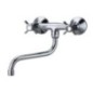 BIJOU gruppo lavello a parete bocca a S diam.18 finitura cromo