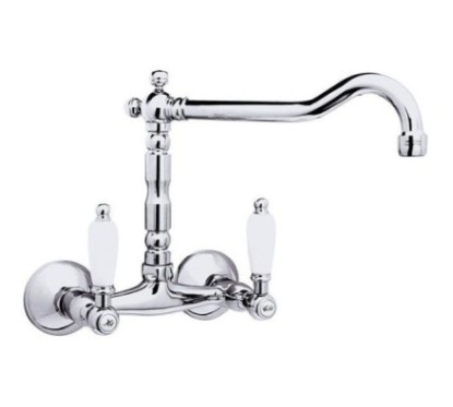 RETRO' Gruppo lavello a muro con canna antica superiore finitura cromo