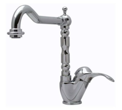 MIRO' rubinetto monocomando lavello monoforo laterale bocca stilizzata finitura cromo-oro