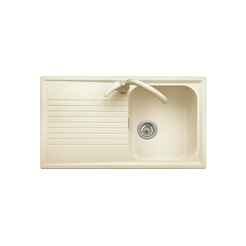 ATLANTIC 86.10 Lavello cucina ad una vasca più scolapiatti finitura micro ultragranit 98 bianco