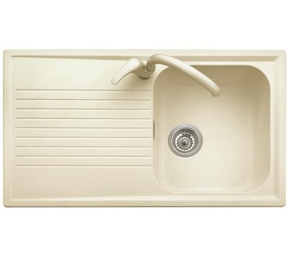 ATLANTIC 86.10 Lavello cucina ad una vasca più scolapiatti finitura micro ultragranit 98 bianco