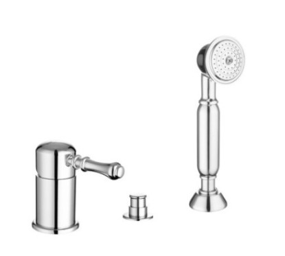 DALI' Batteria monocomando bordo vasca con deviatore e doccetta finitura dark copper