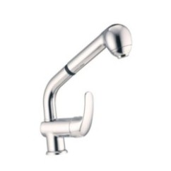 KITCHEN PROGRAM Monocomando lavello con doccetta estraibile alta finitura colorato bianco