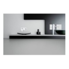 SLIM miscelatore monocomando per lavabo alto finitura brushed nickel
