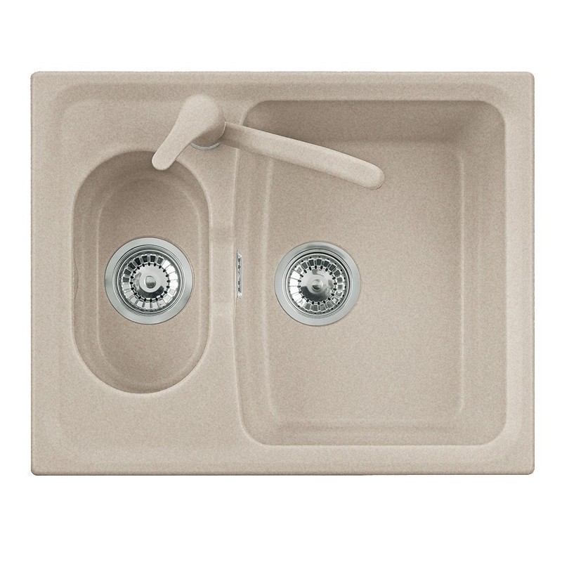 ROXANA 61.15 Lavandino cucina a due vasche finitura micro ultragranit 98 bianco