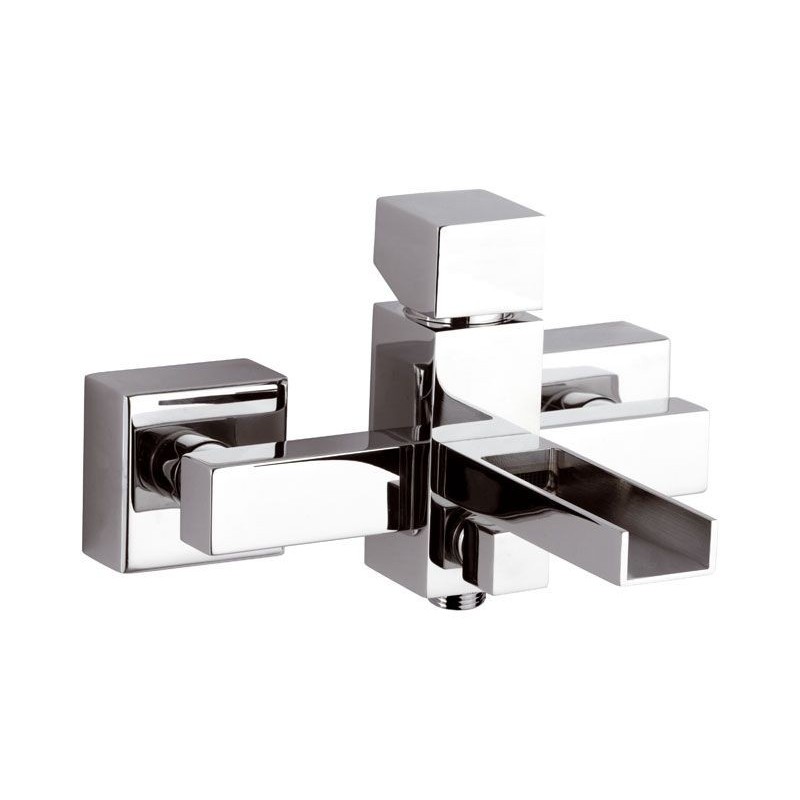 CUBE WATERFALL monocomando vasca esterno con bocca a cascata finitura cromo