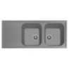 ATLANTIC 116.20 Lavello cucina a due vasche più scolapiatti finitura micro ultragranit 98 bianco