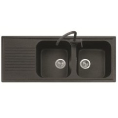 ATLANTIC 116.20 Lavello cucina a due vasche più scolapiatti finitura micro ultragranit 56 jasmine