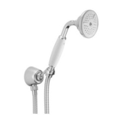 Presa acqua con supporto, flessibile e doccetta impugnatura bianca finitura dark bronze