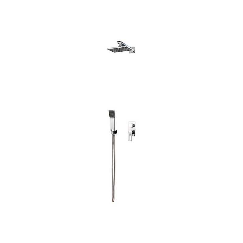 SHARK set doccia incasso con deviatore, soffione, presa acqua, doccetta e flessibile inox cromo