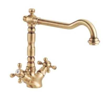 OLD FASHION Monoforo lavello cucina finitura ottone lucido