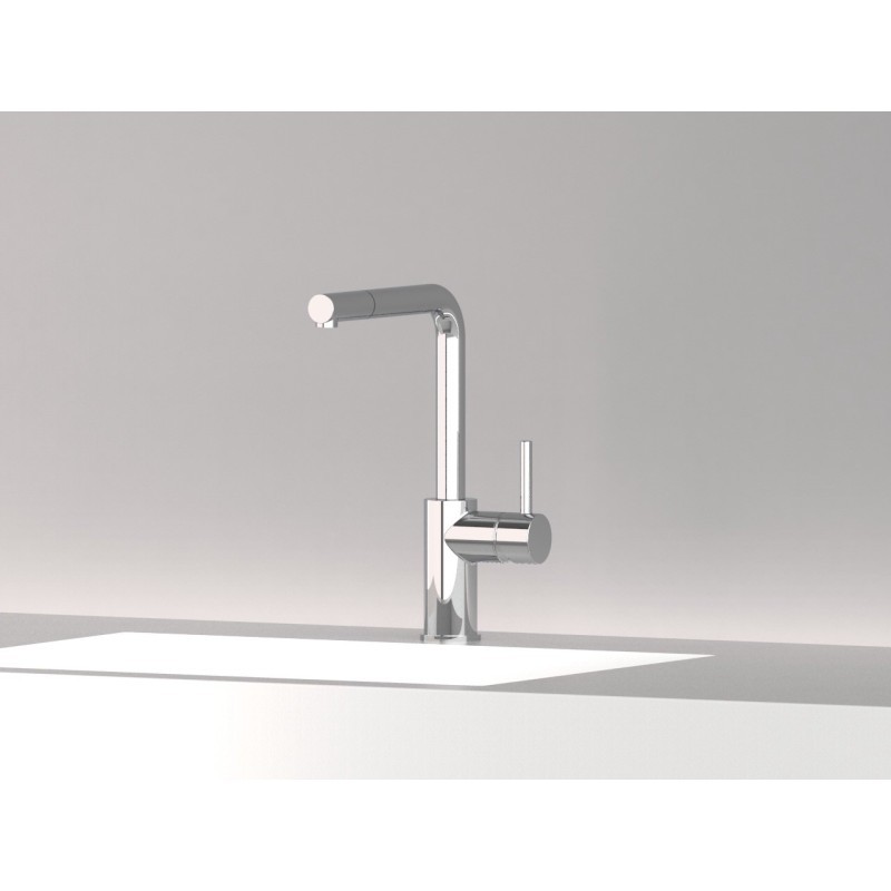 MICRON monocomando lavello cucina con doccetta estraibile  finitura cromo