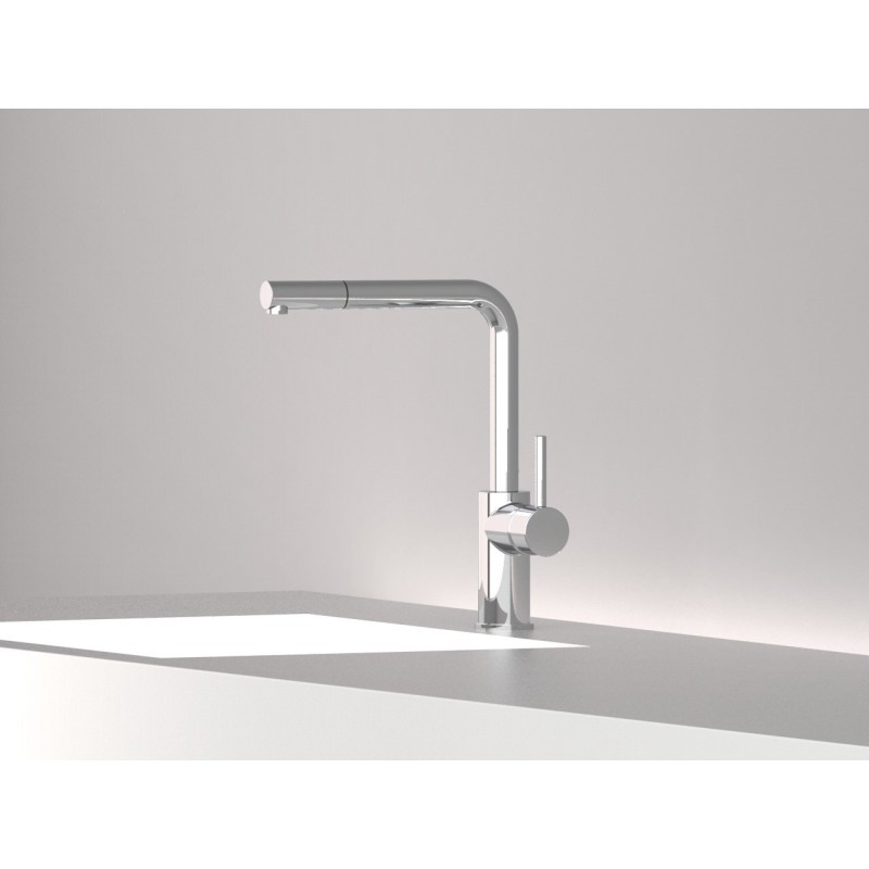 MICRON monocomando lavello cucina con doccetta estraibile  finitura cromo