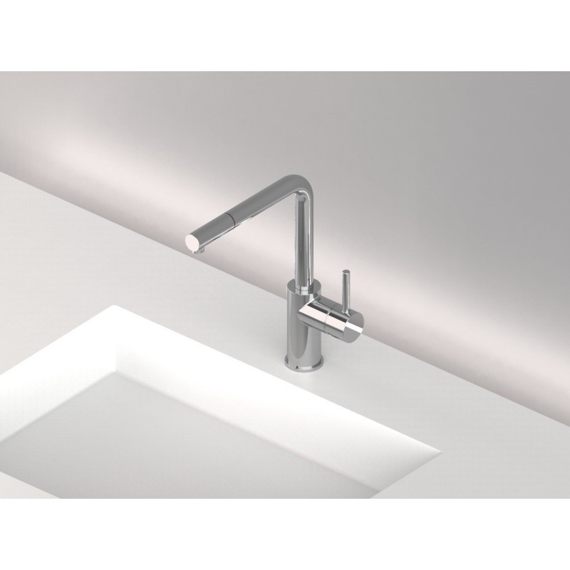 MICRON monocomando lavello cucina con doccetta estraibile  finitura cromo