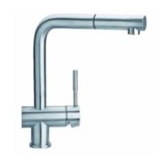 INOXA41S miscelatore monocomando in acciaio inox con canna a 90° e bocca estraibile